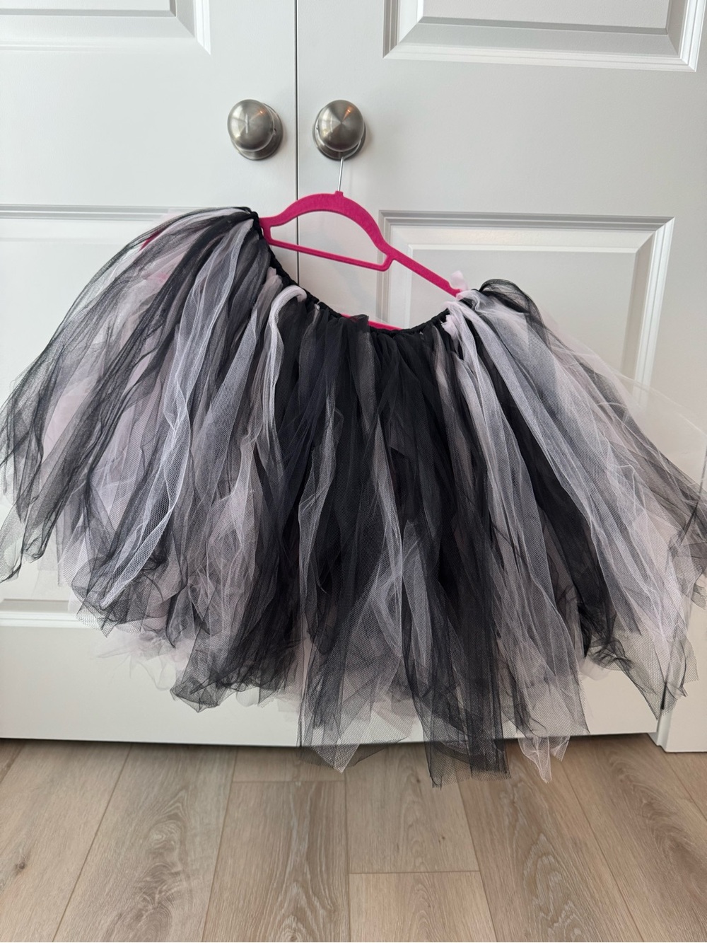 Black and Light Pink Layered Tulle Tutu Skirt